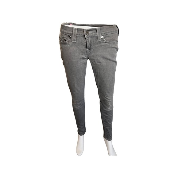 True Religion Grey Skinny Jeans Sz 27 - Picture 2 of 8
